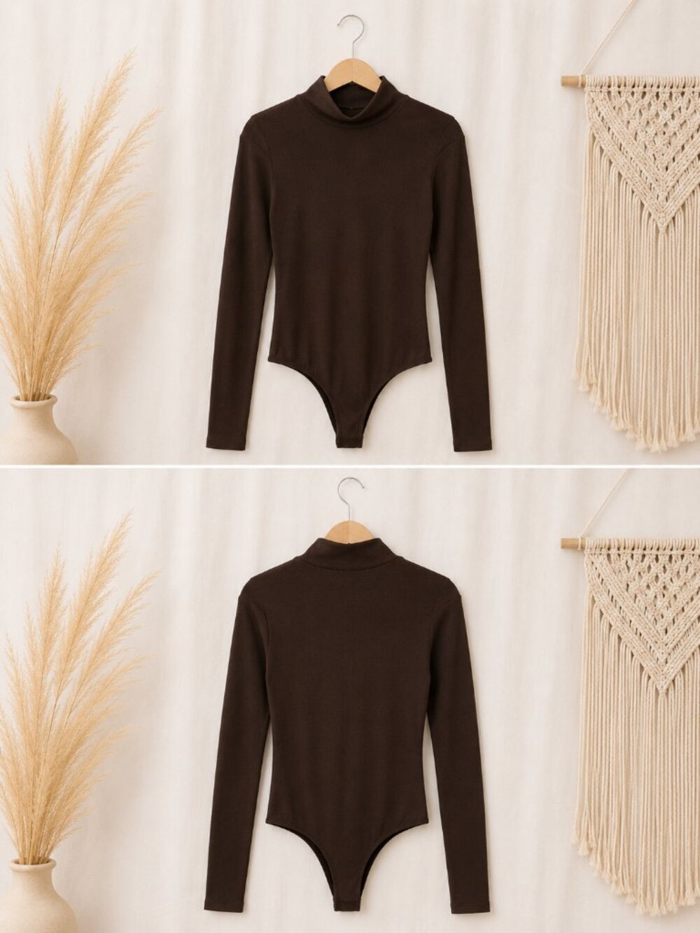 WeWoreWhat Brown Mock Neck Long Sleeve Bodysuit NWT XXL